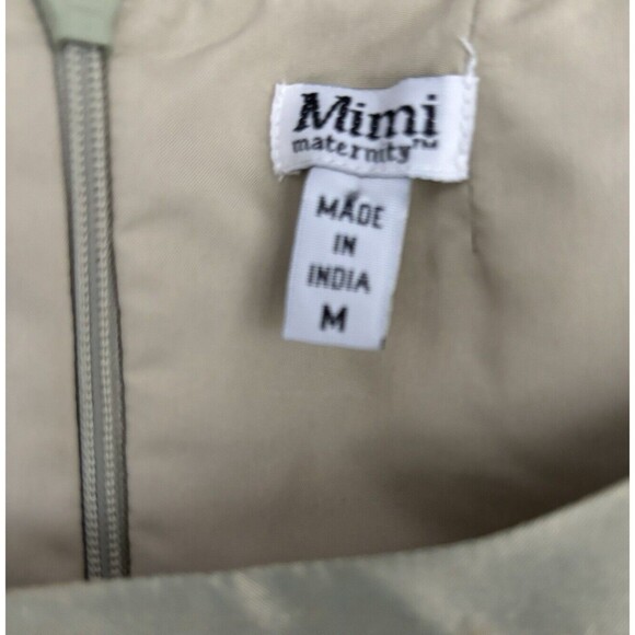 Mimi Maternity Women M Top Green Silk Beaded Business Casual Work Summer - Picture 5 of 13